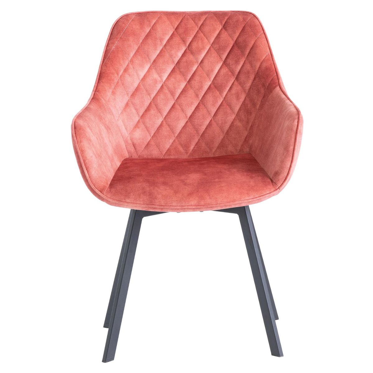 - Valletta Velvet Swivel Dining Chair Pink 1