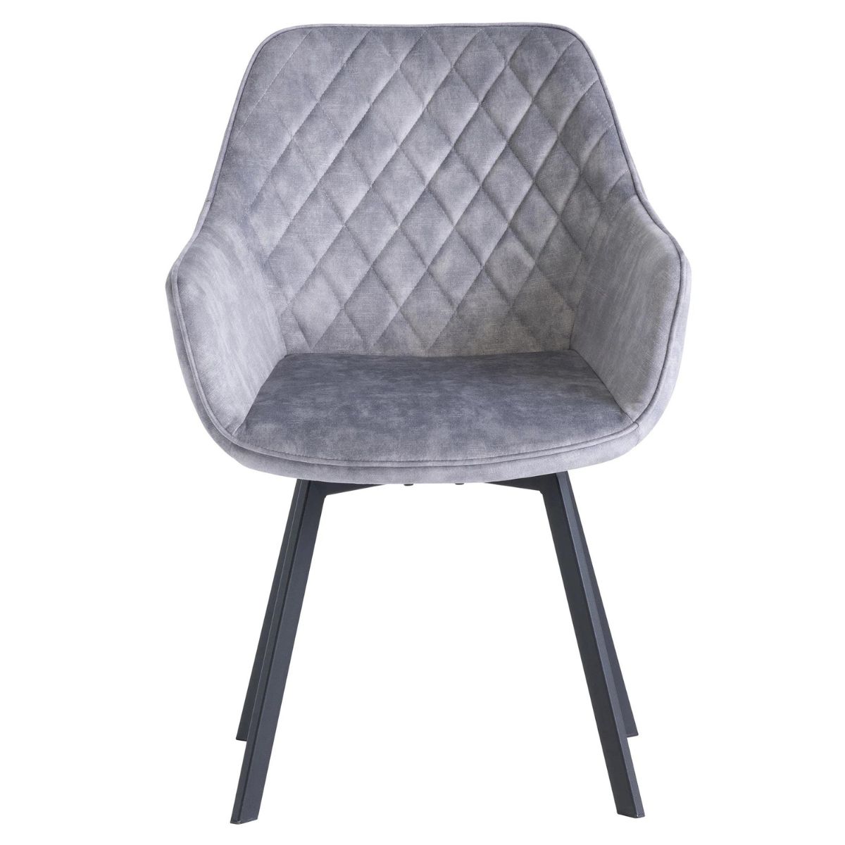 Valletta Grey Swivel Velvet Dining Chair