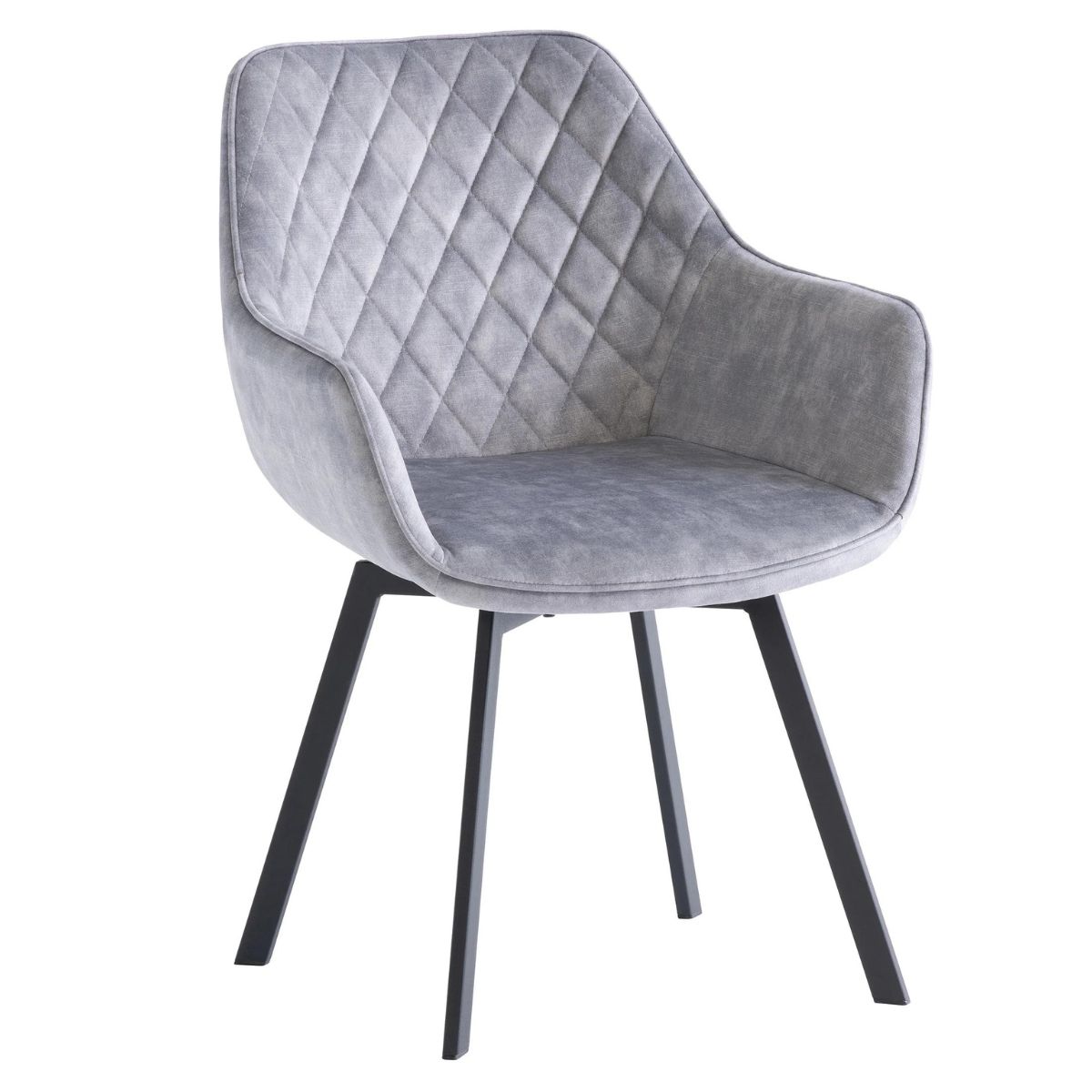 Valletta Velvet Swivel Dining Chair Grey