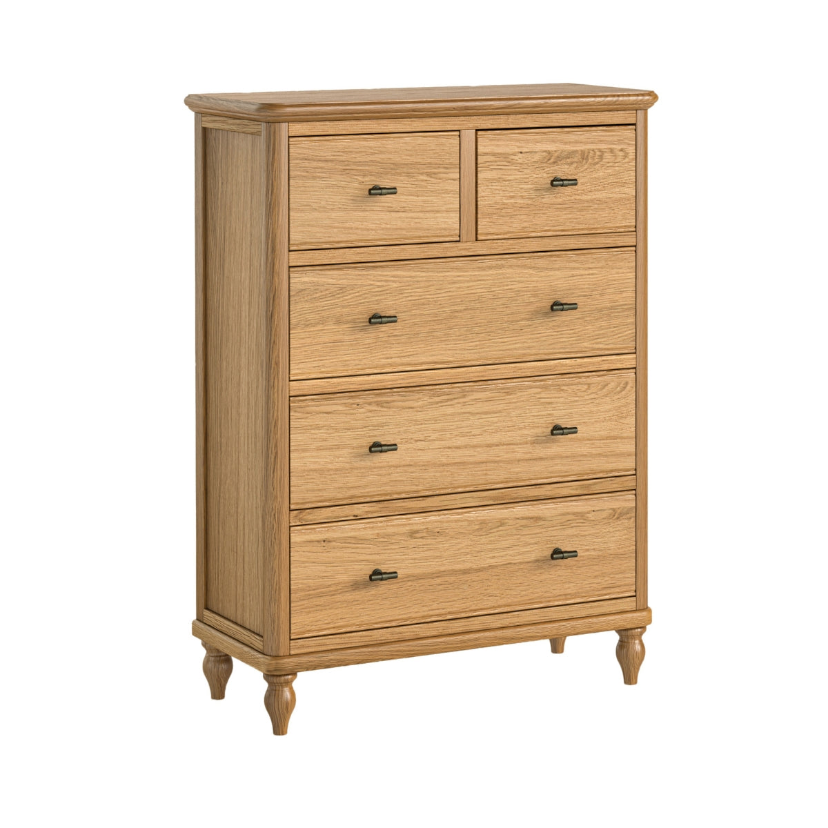 Vanya 2 Over 3 Oak Chest of Drawers - 1