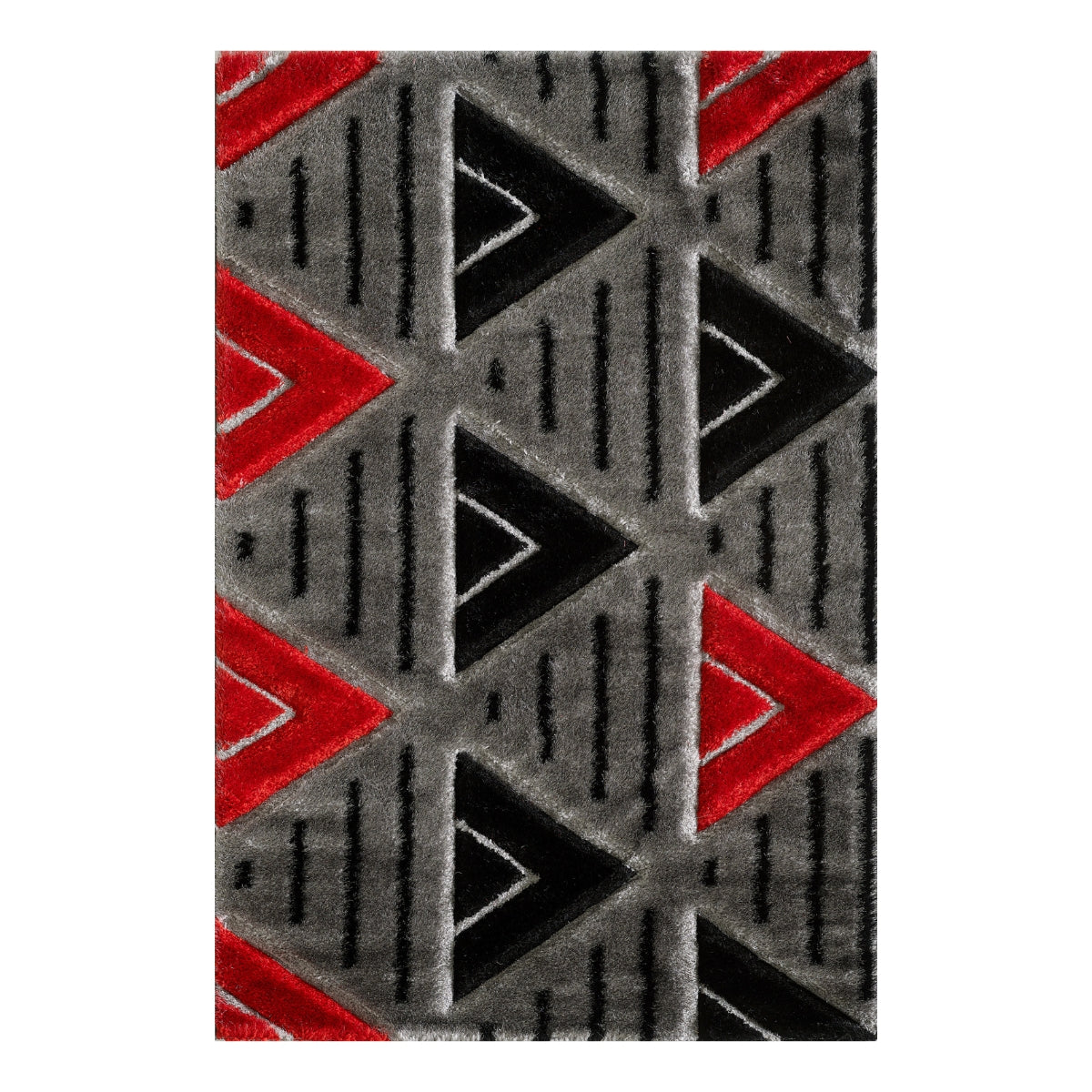 VenusGeometricGreyandRedRug-1