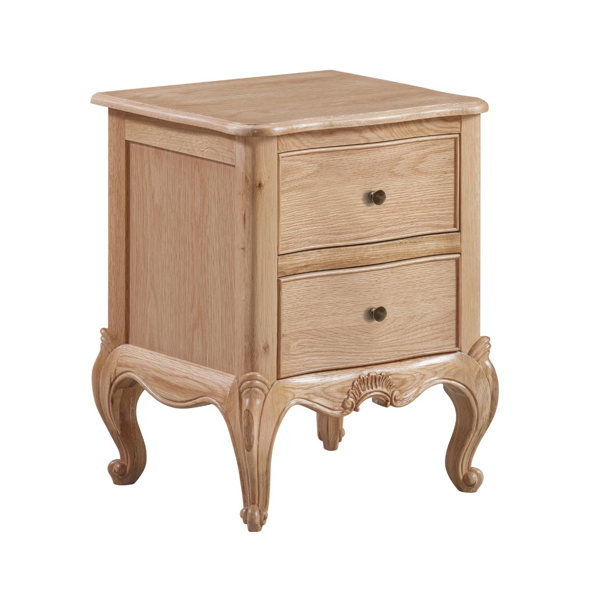 Versailles Carved Oak Bedside Table - 1