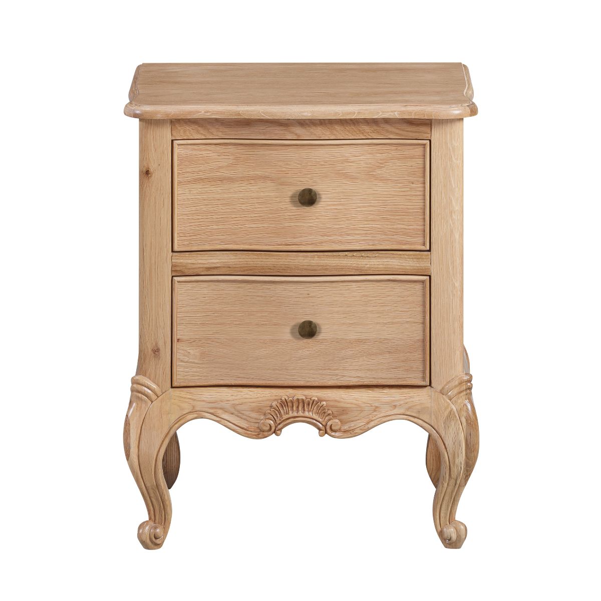 Versailles Carved Oak Bedside Table - 2
