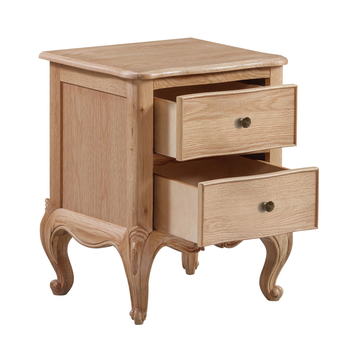 Versailles Carved Oak Bedside Table - 4