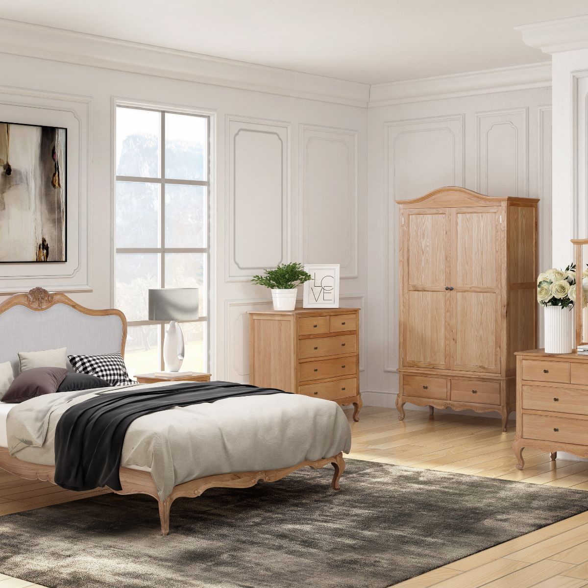 Versailles Oak 5 Drawer Tall Chest - 5