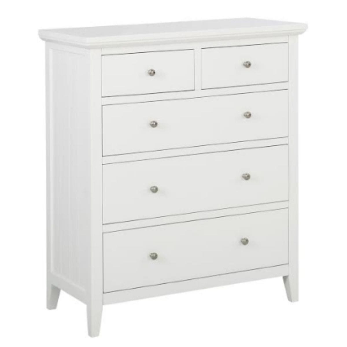White 5 Drawer Chest of Drawers