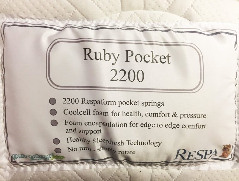 Ruby Pocket 2200 Cooling Hybrid Mattress by Respa