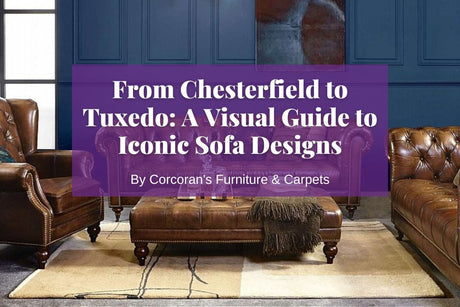 Iconic sofa designs. Chesterfield sofa suite and matching ottoman.