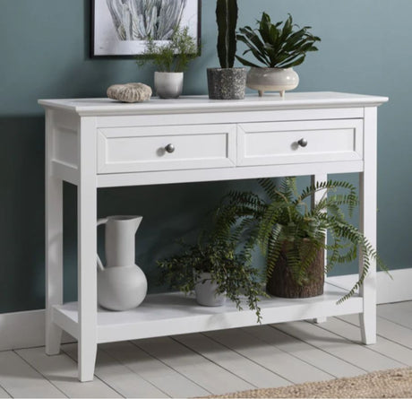 white console tables 