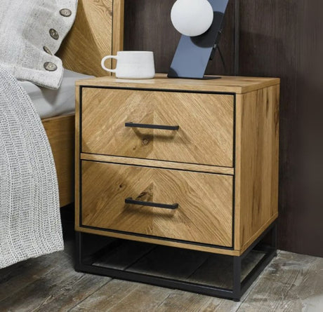wooden oak bedside table