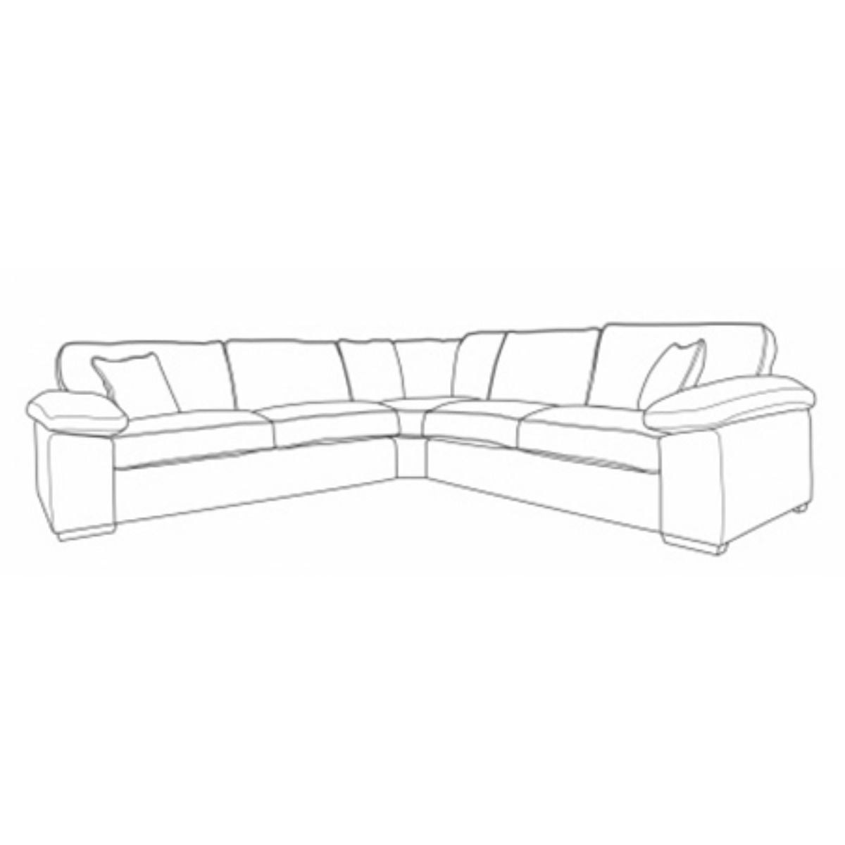 April L2CR2 Large Fabric Corner Sofa