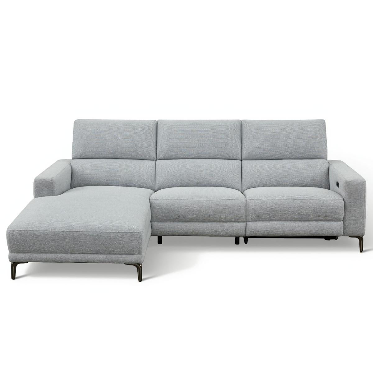 Johnson Grey Fabric 3 Seater Corner Chaise Sofa