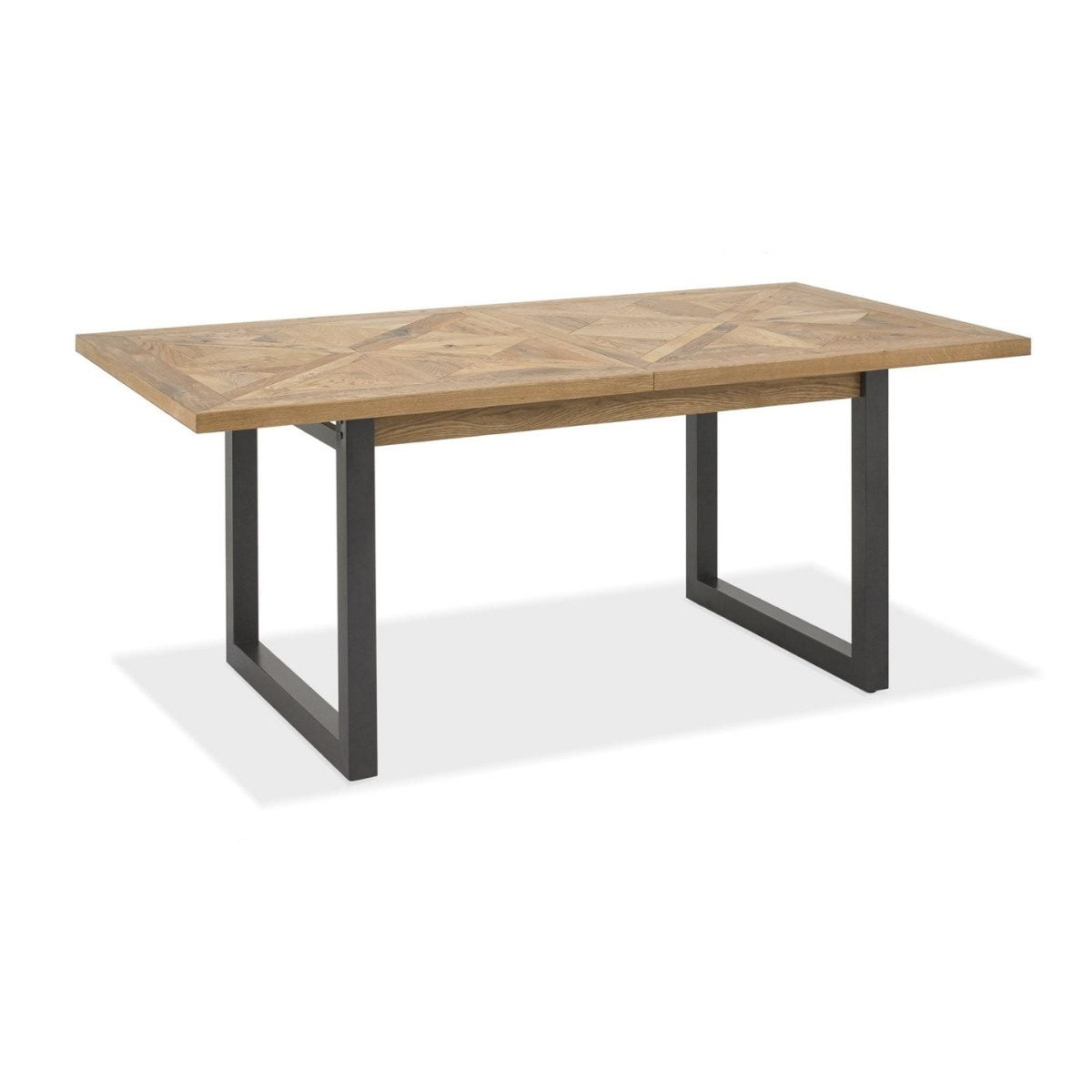 Inishmore Oak and Metal Extending Dining Table