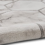 Craft Grey and Silver Hexagon Pattern Area Rug