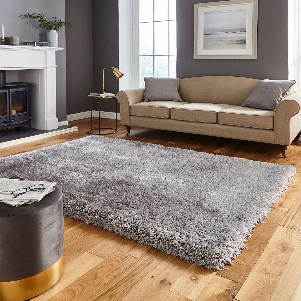 Montana Silver Shag Rug