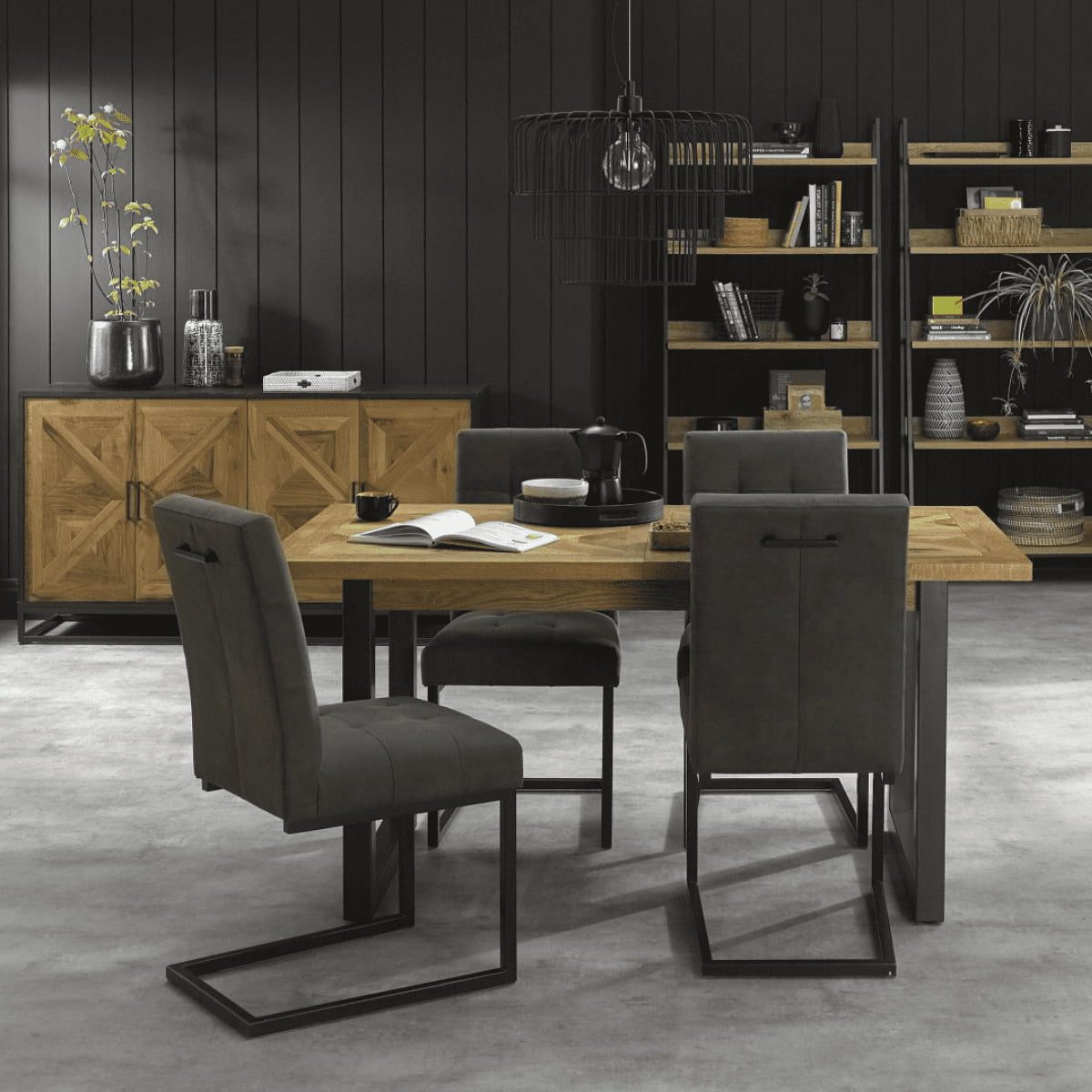 2003-09UC-DGY - Inishmore Metal Base Dining Chair - 6