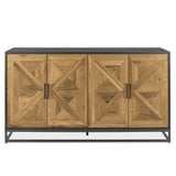 2003-15 - Inishmore Wide Black Metal and Wood Sideboard - 1 - Copy