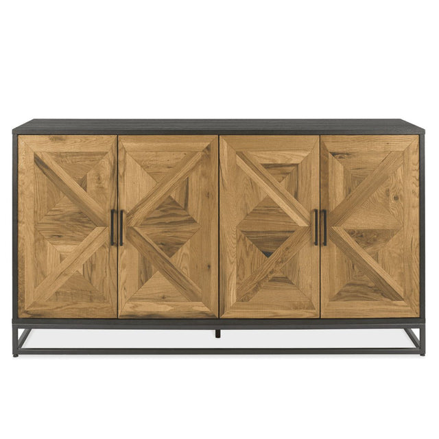 2003-15 - Inishmore Wide Black Metal and Wood Sideboard - 1 - Copy
