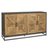 2003-15 - Inishmore Wide Black Metal and Wood Sideboard - 2 - Copy