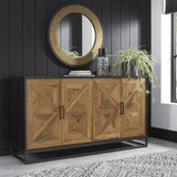2003-15 - Inishmore Wide Black Metal and Wood Sideboard - 3 - Copy