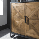 2003-15 - Inishmore Wide Black Metal and Wood Sideboard - 4 - Copy
