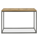 2003-19 - Inishmore Oak and Black Metal Console Table - 1