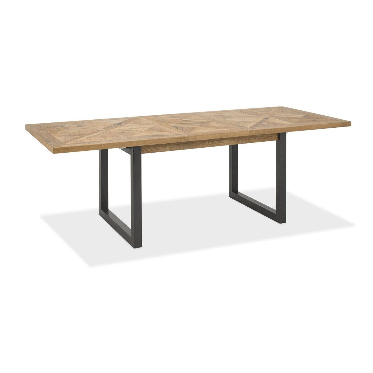 Inishmore Oak and Metal Extending Dining Table