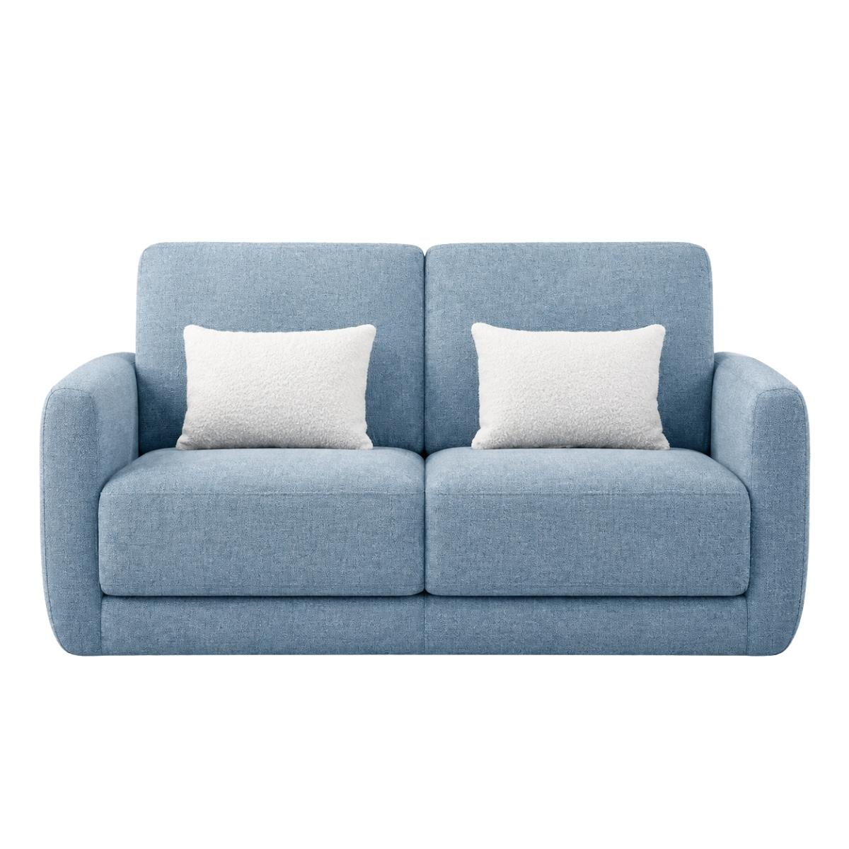 Treviso 3 Seater Blue Sofa Bed in a modern living room