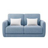 Treviso 3 Seater Blue Sofa Bed in a modern living room