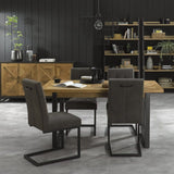 Inishmore Oak and Metal Extending Dining Table