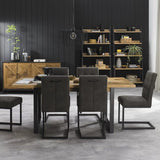 Inishmore Oak and Metal Extending Dining Table