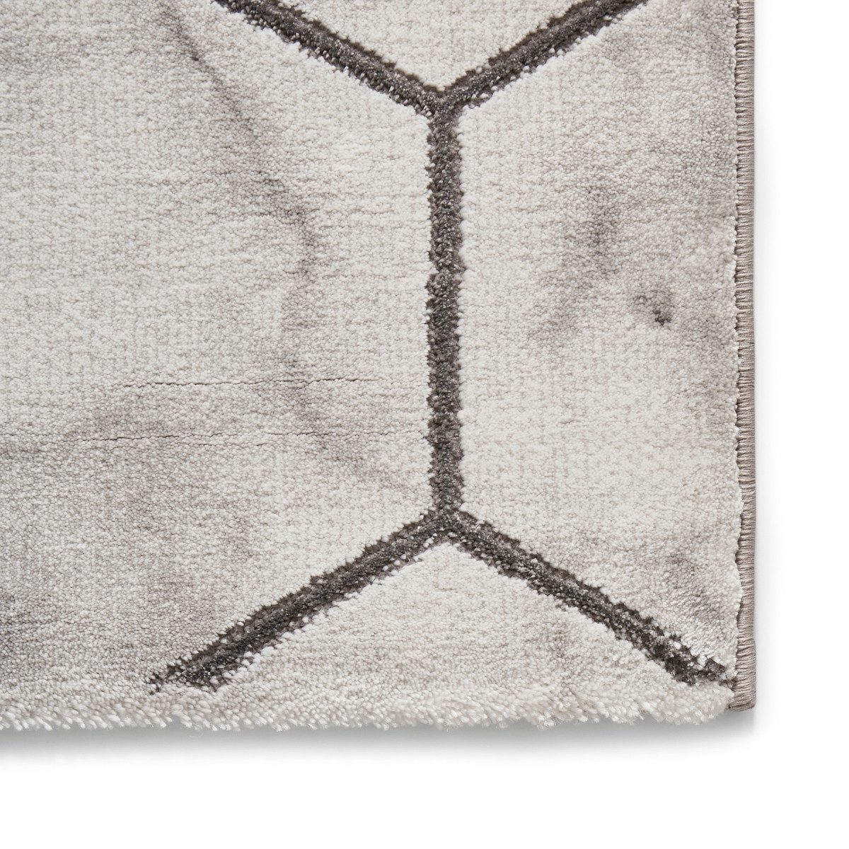 Craft Grey and Silver Hexagon Pattern Area Rug