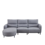 Aoife Grey Fabric 3 Seater Chaise Sofa - 1