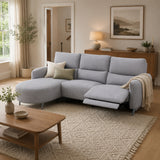 Aoife Grey Fabric 3 Seater Chaise Sofa - 11