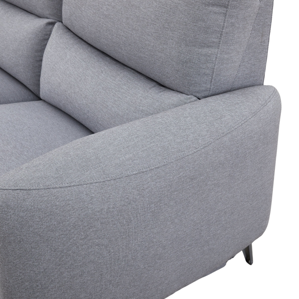 Aoife Grey Fabric 3 Seater Chaise Sofa - 7