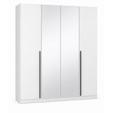 Archie white wardrobe with four doors on a white background