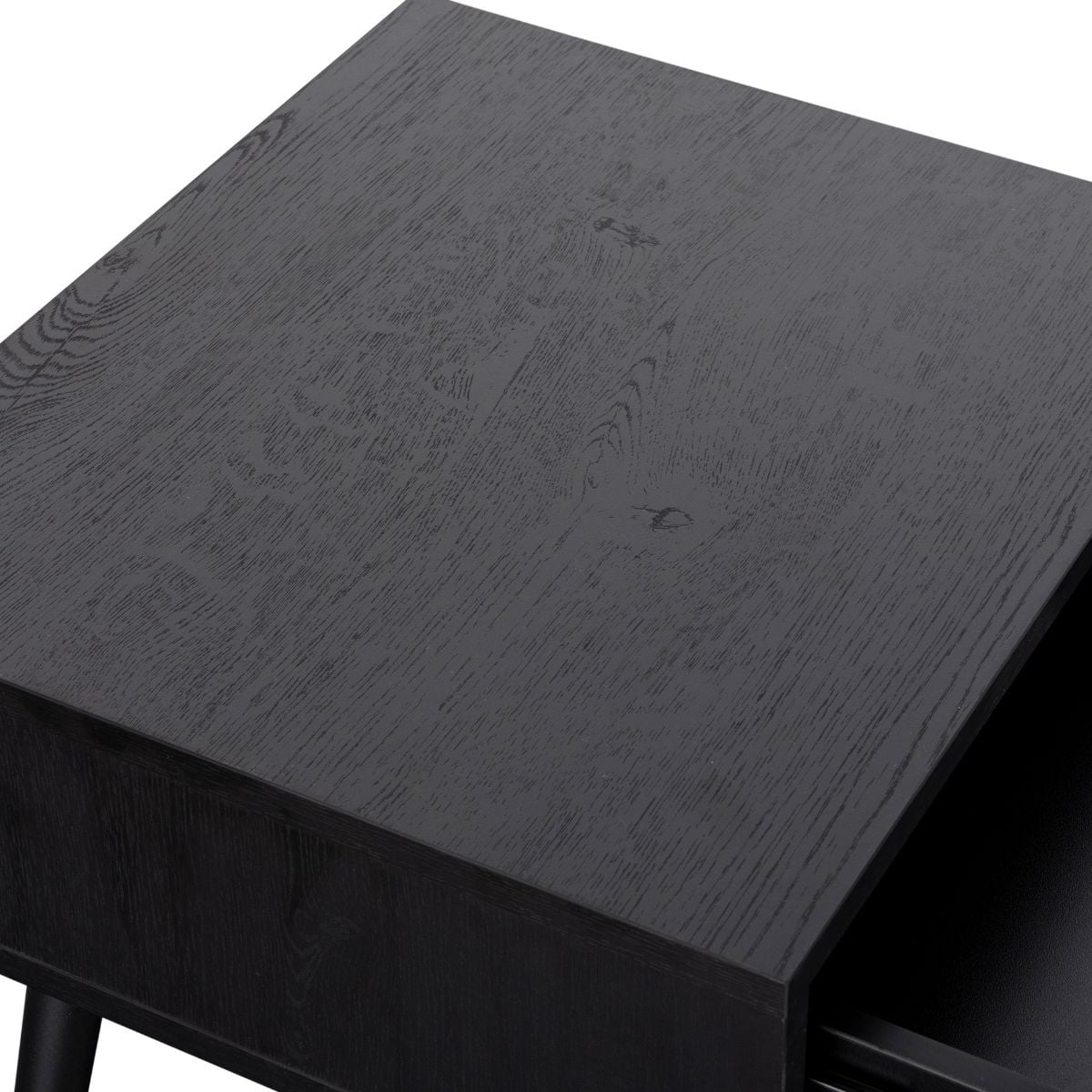 BAR-410-BK - Bulgary Bedside Table 1 Drawer Black and Copper - 7