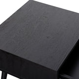 BAR-410-BK - Bulgary Bedside Table 1 Drawer Black and Copper - 7
