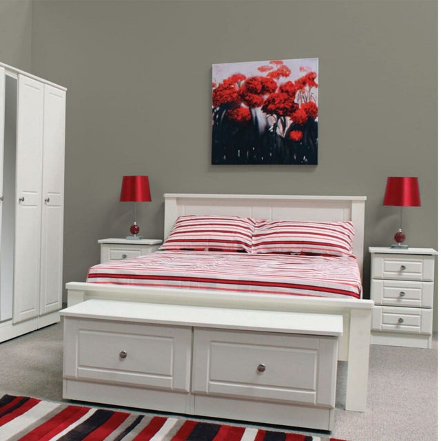 Ivory Simple Bed Frame