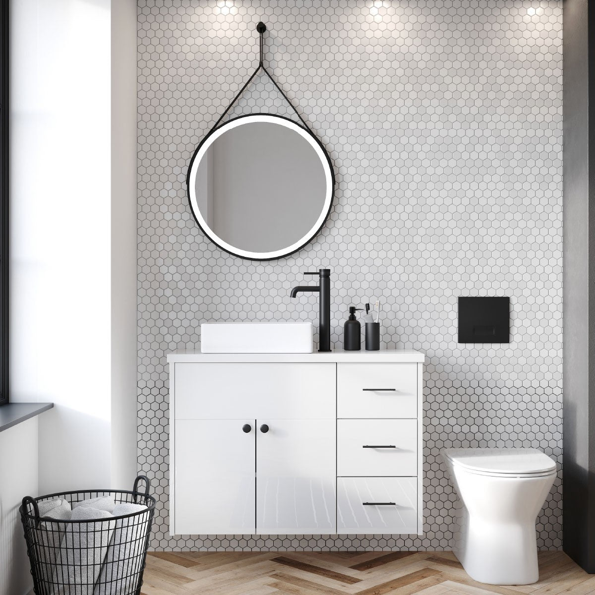 Belini Round LED Hanging Mirror - 3
