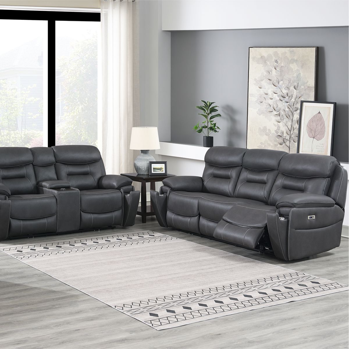 Boxgrove Grey 3 Seater Powered Recliner - 2