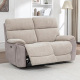 Brighton Beige Two Tone 2 Seater Electric Recliner Sofa