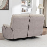 Brighton Beige Two Tone 2 Seater Electric Recliner Sofa
