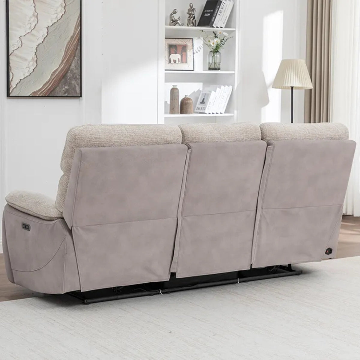 BrightonBeigeTwoTone3SeaterElectricReclinerSofa-4