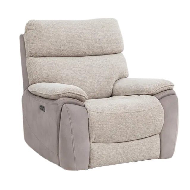 BrightonBeigeTwoToneElectricReclinerArmchair-1