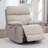 BrightonBeigeTwoToneElectricReclinerArmchair-2