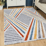 Broadway Textured Angled Striped Rug - 2