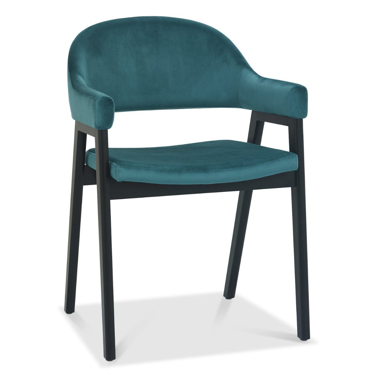Chambery Weathered Oak Curved Back Dining Chair Blue - 1