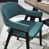 Chambery Weathered Oak Curved Back Dining Chair Blue - 4
