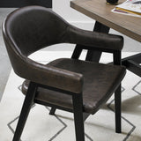 Chambery Weathered Oak Curved Back Dining Chair Brown - 4